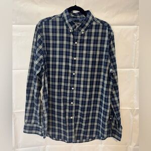 Chaps Navy and Cream Plaid Shirt